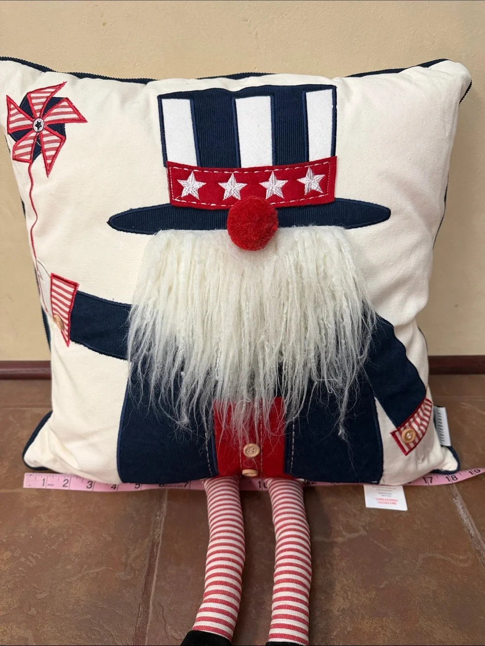 Americana Gnome patriotic decorative pillow by the home decor brand Storehouse